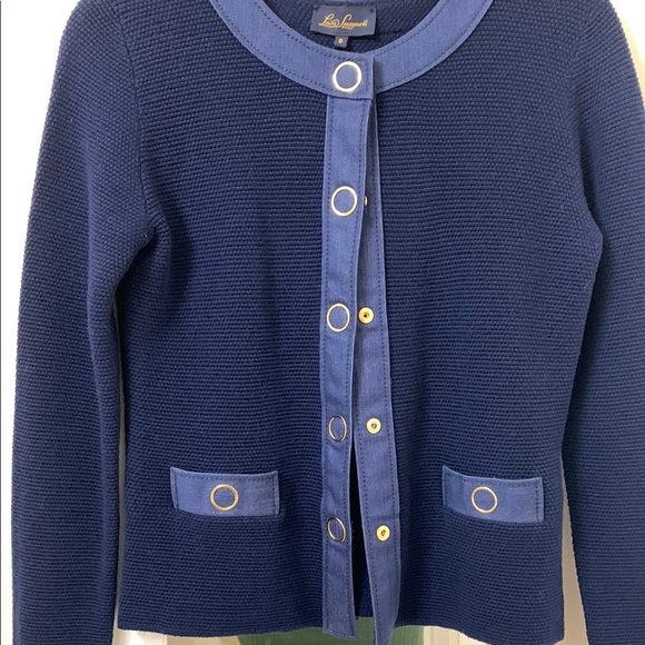 Luisa Spagnoli Deep Blue Knit with Gold Detail - Picture 2 of 3